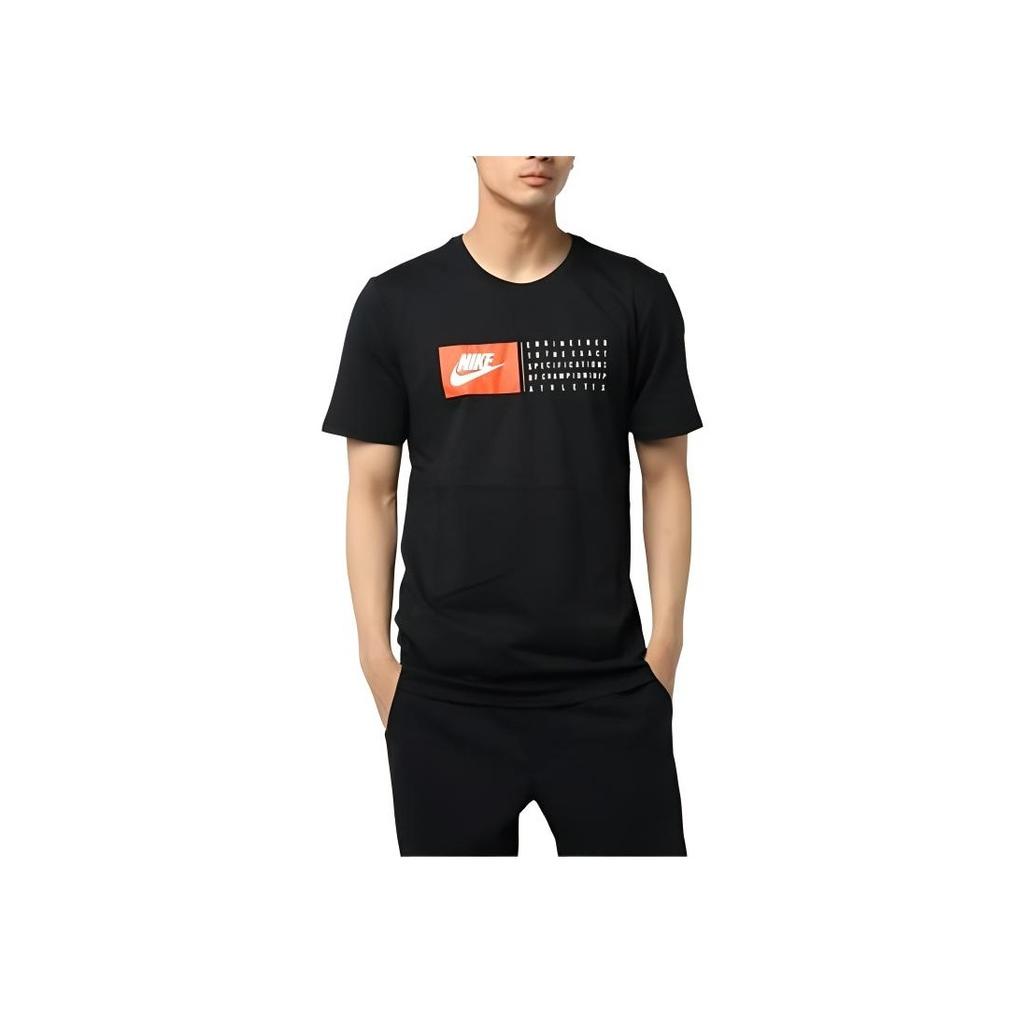 Nike Alphabet Print Casual Sport Short Sleeve T-Shirt Men Tops Black 943781-010