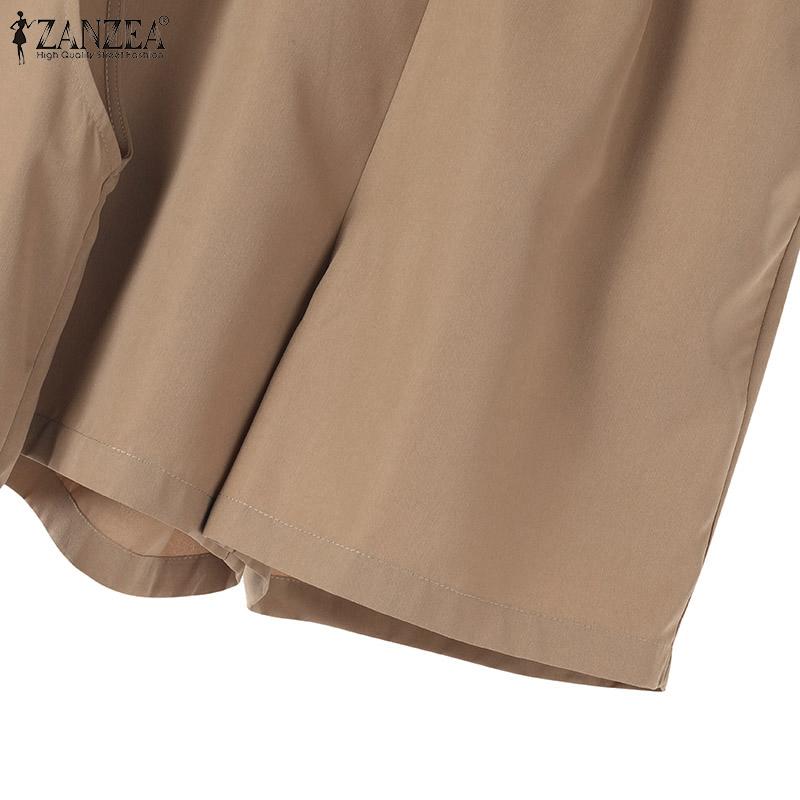 ZANZEA Women Sleeveless Tank Tops and Shorts Summer Two Piece Suit Sets
