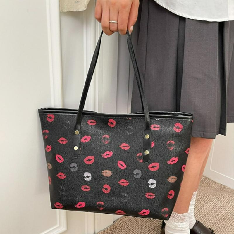 New Large Capacity Top Handle Bag Comfortable and Versatile Texture Simple Shoulder Bag Floral Print Tote for Daily Commute Bag