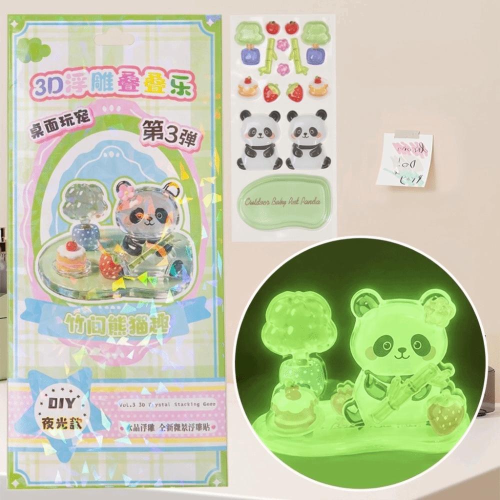 Handmade Luminous Embossed Stickers DIY Creative Cartoon Stickers 3D Stacking Stickers Ornaments Style F