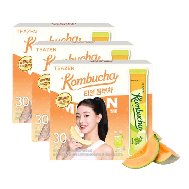 Teazen Kombucha Melon Glutathione 30 Sticks, Plum Alpha-CD 30 Sticks (12 Options)