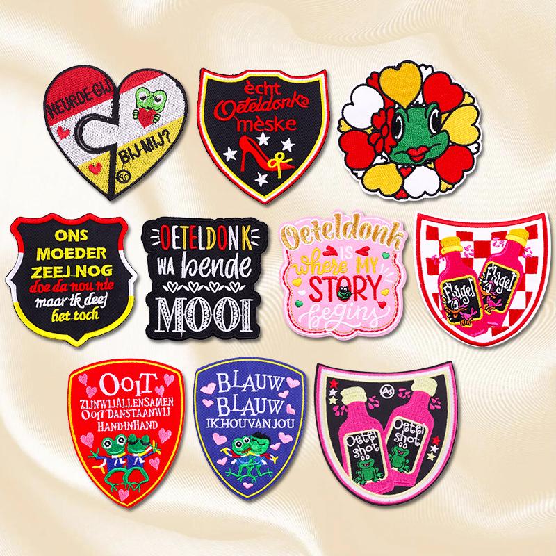 10pcs Set Patch Netherland Oeteldonk Emblem Embroidery Patches For Clothes Iron On Patches For Clothing Uniform Embroidered Diy 