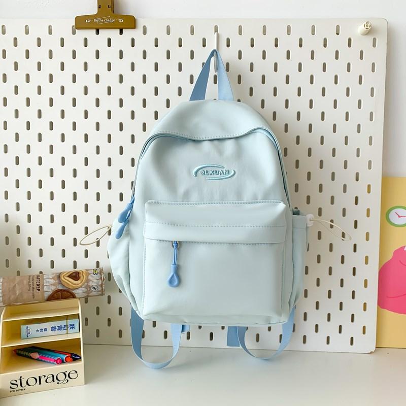New Backpack Simple Atmosphere Junior High School Students' Schoolbags Leisure Shopping Solid Color Ladies' Backpacks