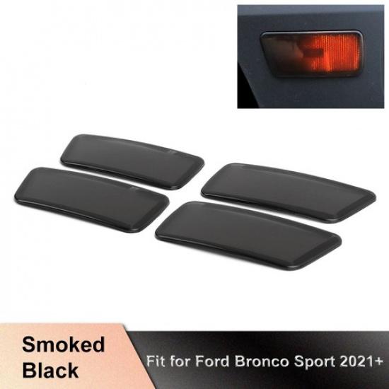 Smoked Black Wheel Eyebrow Light Lamp Cover Trim Decor For Ford Bronco Sport 21+