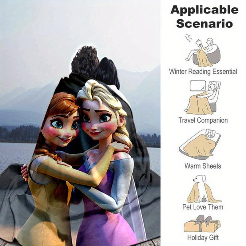 1PC Cartoon Blanket, Seasonal Universal, Home Decoration, Throw Blankets, Cute Cartoon Print, Soft Flannel Throw Blanket, Versatile & Cozy F