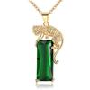 Exclusive Leopard Pendant Emerald Necklace - Niche Design, High-End Summer Jewelry for Women