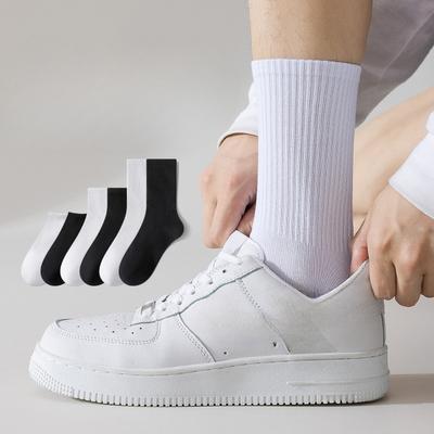 Male Autumn and Winter Trend Pure Cotton New Breathable Comfortable Sweat Absorption Deodorant Sport Tube Socks