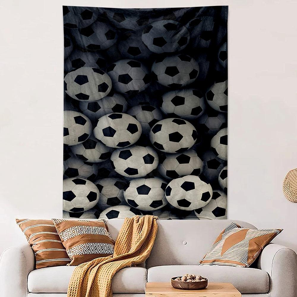 "Soccer Ball Pattern Tapestry" Patterned tapestry home decor, suitable for bedroom and living room, gift