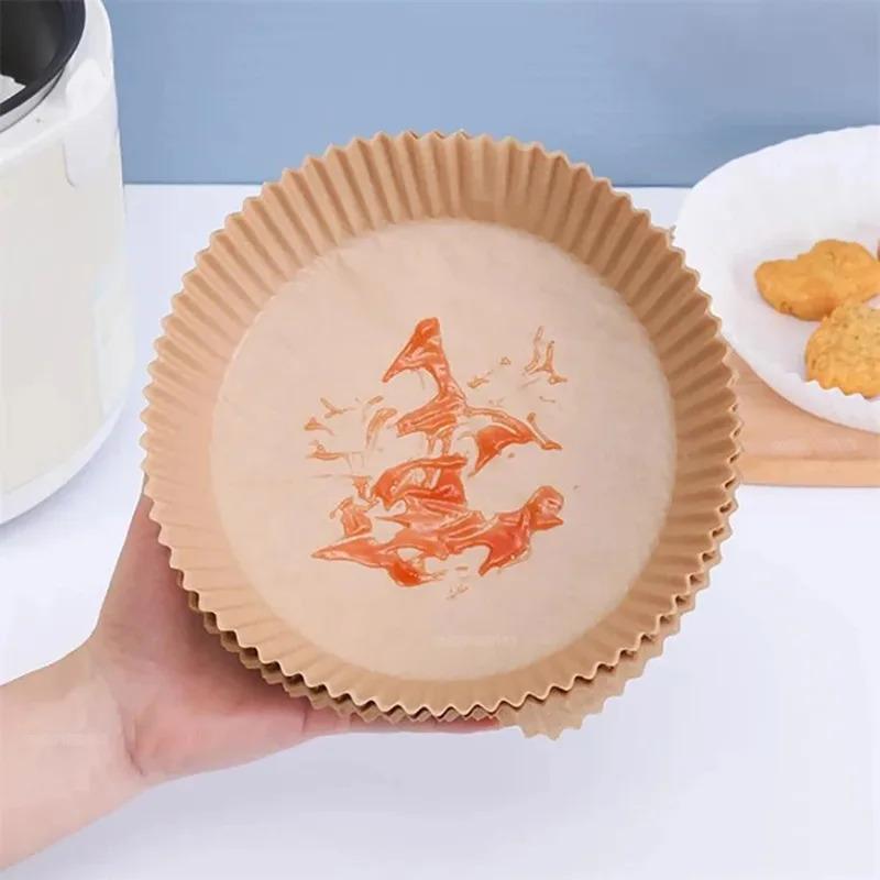10-100Pcs Air Fryer Disposable Paper Non-Stick Airfryer Baking Papers Round Air-Fryer Paper Liners Paper Kitchen Accessories