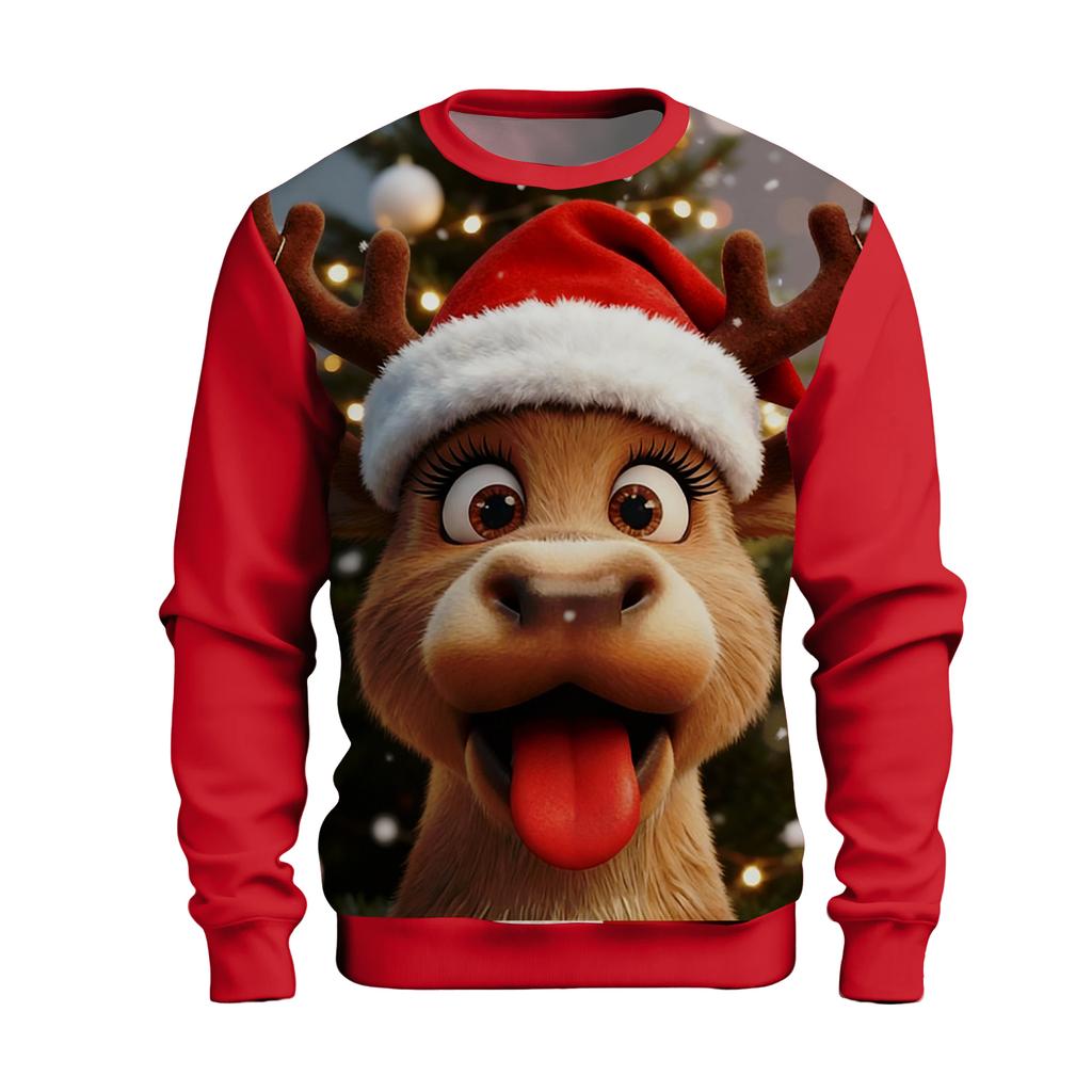 Weihnachtsdruck Lockerer Herren-Hoodie