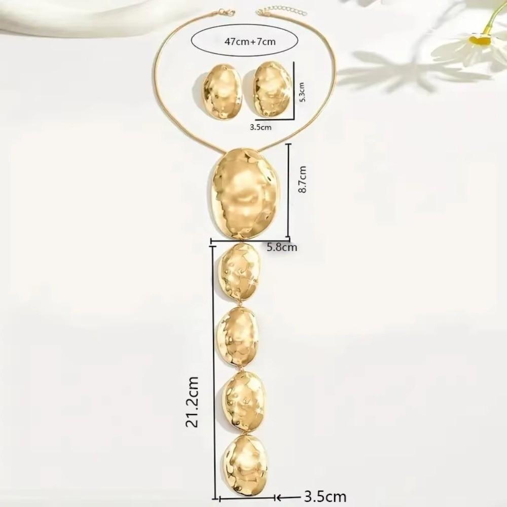 Nieuwe Ovalen Elliptische Hanger Y-vorm Grote Hanger Boheemse Elegantie Oorbellen Set Mode Sieraden