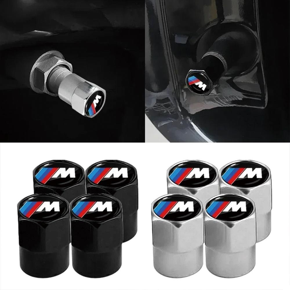 New 4Pcs Car Wheel Tire Valve Caps Air Stem Covers for BMW M E34 E36 E60 E90 E46 F10 F20 F30 X5 X6 X1 M3 M5 M6 E71 Accessories