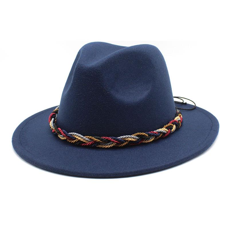Women'S Simple Wool Top Hat Black Trend Versatile Men'S Jazz Hat Felt Hat