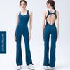2024 New One-Piece Aerial Yoga Clothes Jumpsuit Fashion Sports Workout Clothes Sexy Seamless Jumpsuit Open Back