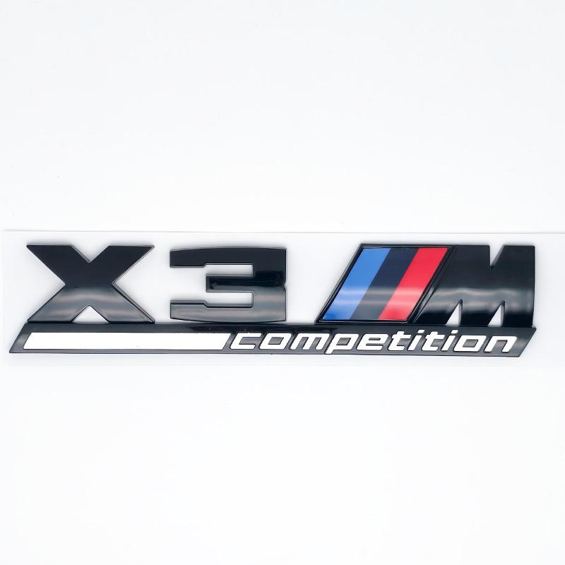 Lesklý černý 3D ABS COMPETITION ABS Znak Thunder Edition Pro BMW M1 M2 M3 M4 M5 M6 M7 M8 Samolepka na znak kufru auta