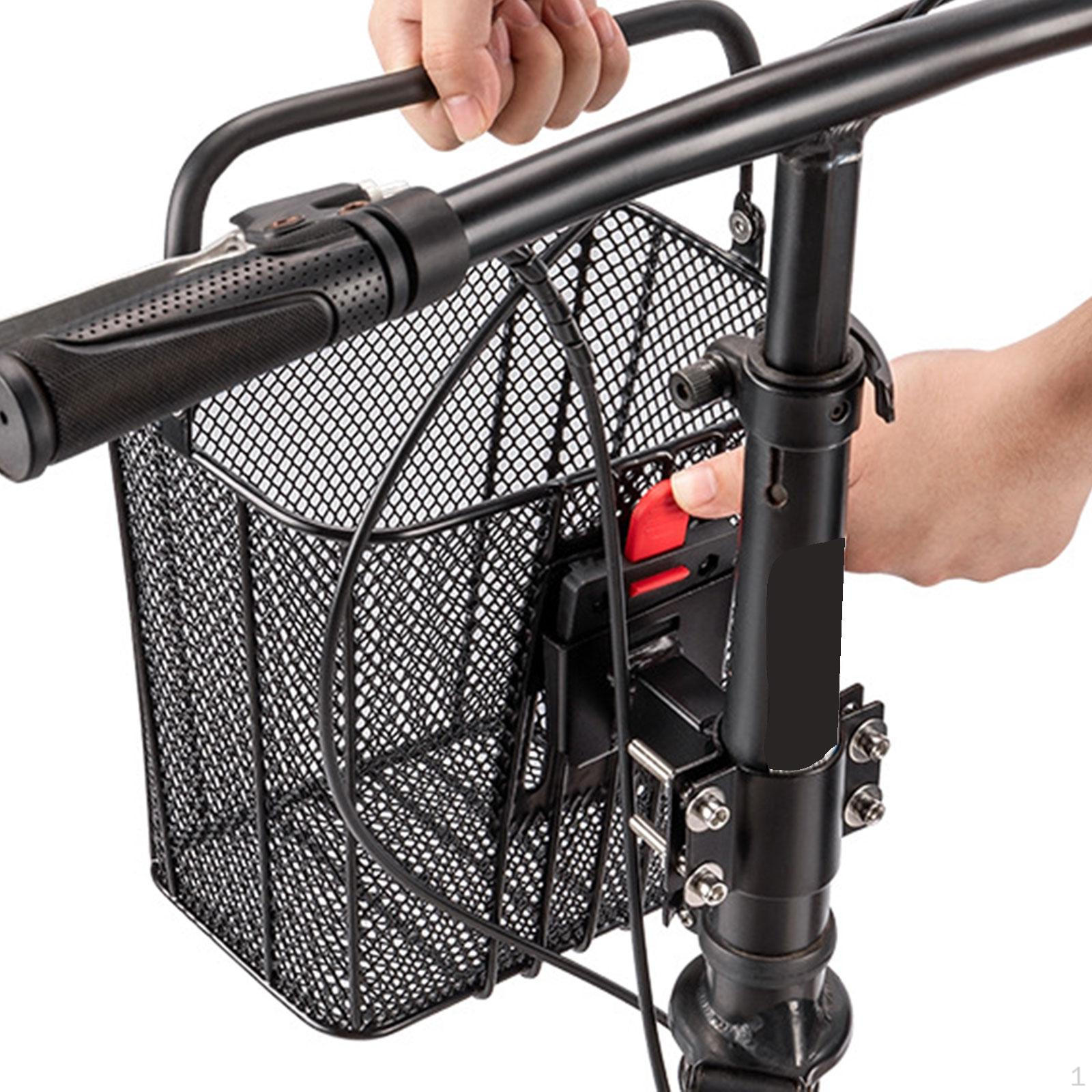 

Bike Basket Black Iron Women Men Pet Carrier Convenient Easy Installation Quick Release Pannier