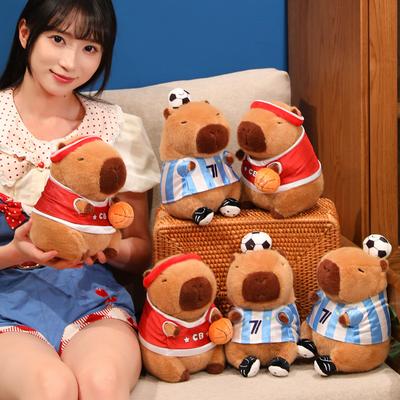 Kawaii Football Basketball Capibala Plush Doll Soft Cute Cartoon Animal Stuffed Toy Home Decor Gifts For Kids