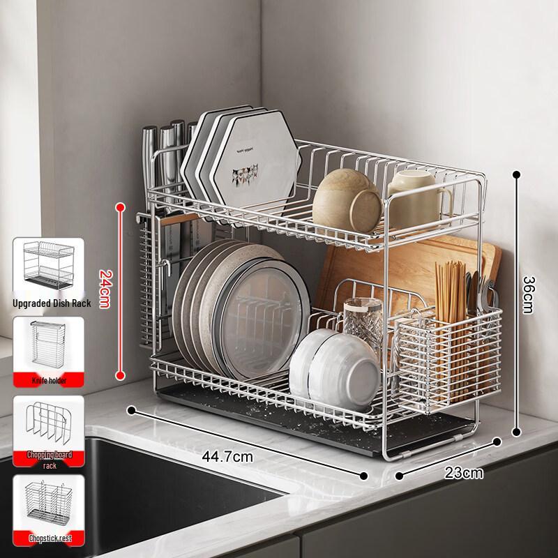 304 Stainless Steel Multi-functional Countertop Dish Drying Rack