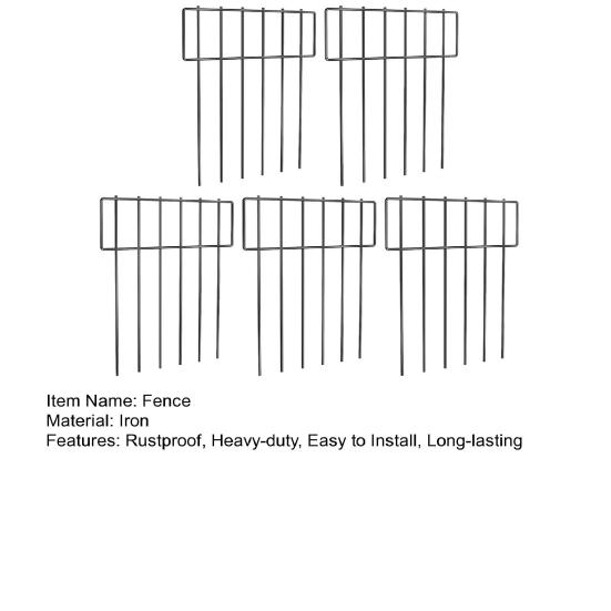 5 st Djurstängsel Utan Grävning Järn Trädgårdsstängsel Rostsäkert Metallstängsel Kant för Kaniner Och Hundar Markförsvar Utomhus Gård Uteplats Skydd