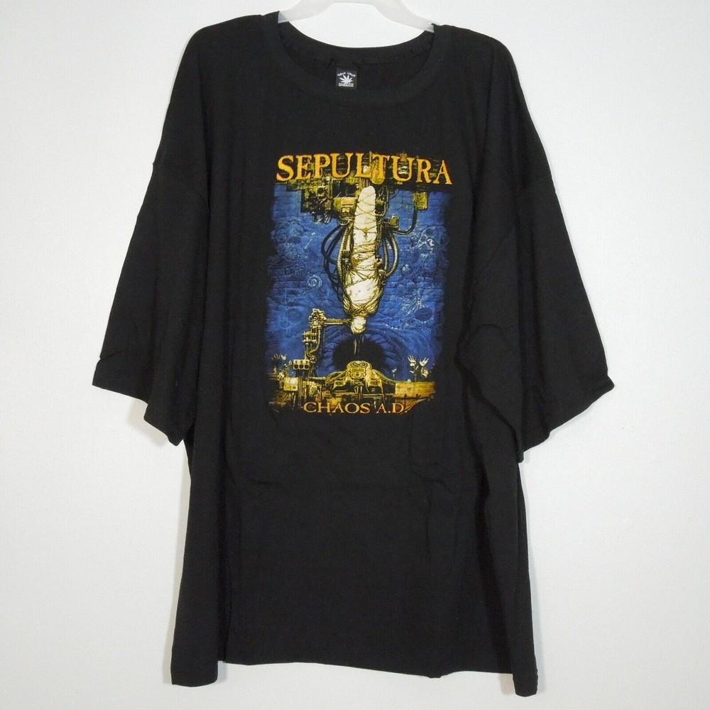 SEPULTURA Chaos AD 5XL T-Shirt Black Mens Band Logo Unisex T-Shirt XL
