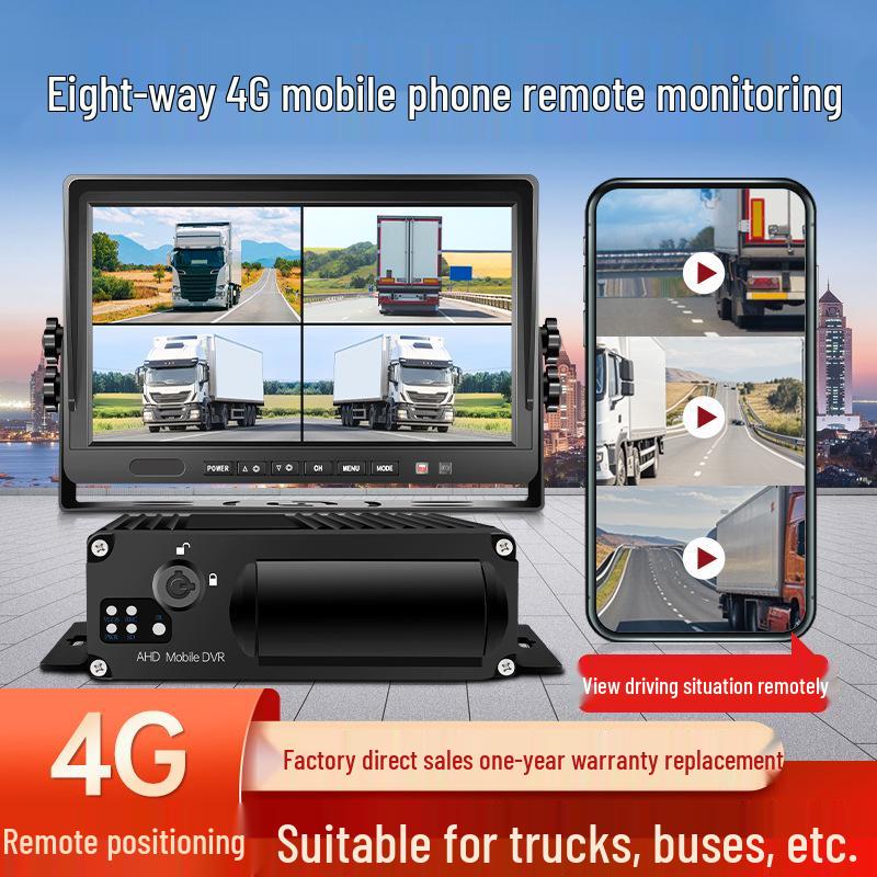 High-Definition Night Vision Dash Cam with 5/6/8-Way Monitoring & Reversing for Large Trucks (12-24V)
