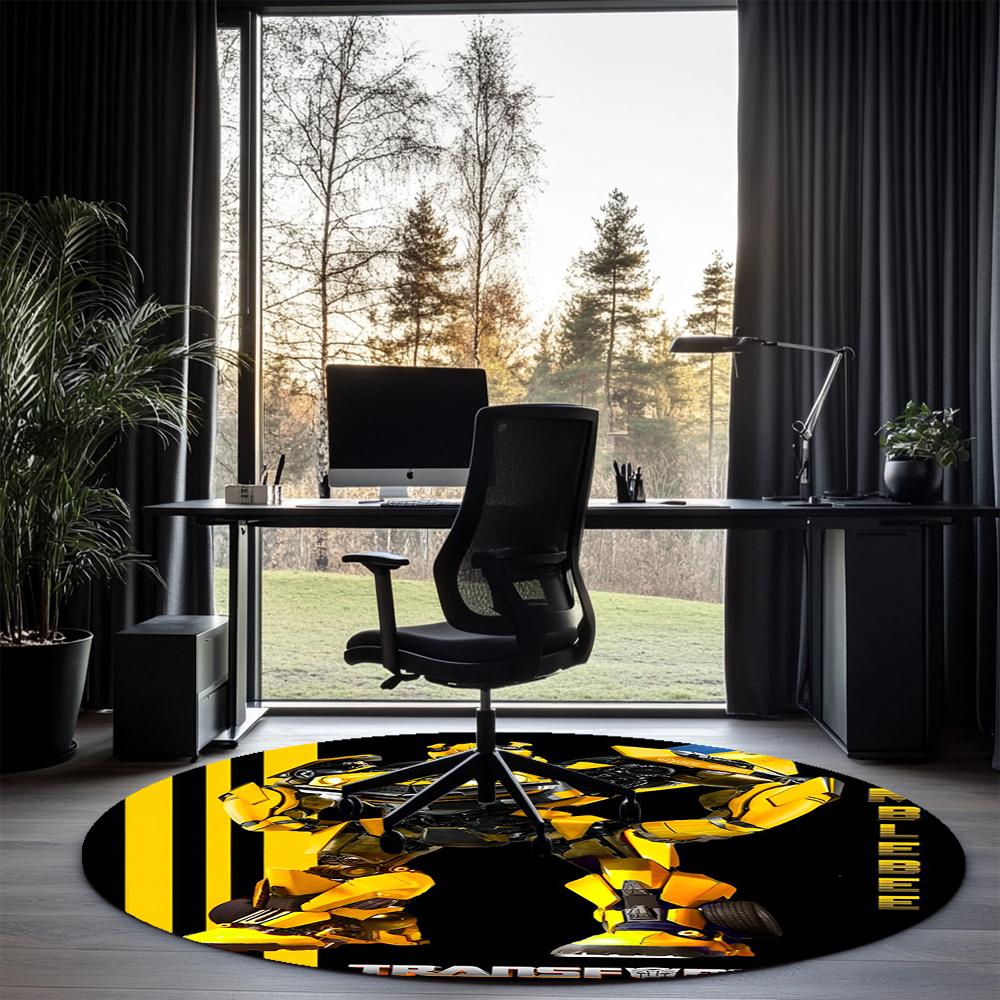 Transformers Printed Round Rug Carpet Chair Rug Area Rug Entryway Doormats,for Office Chair Living Room Bedroom Kitchen Room.