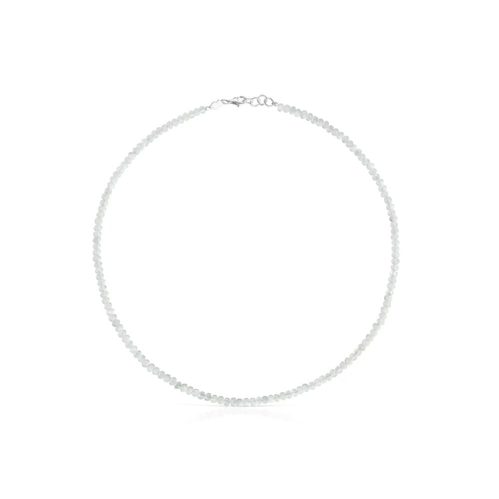 Short Silver Necklace with Moonstone Basic Color / Short Silver Necklace / Necklace / 1004121200