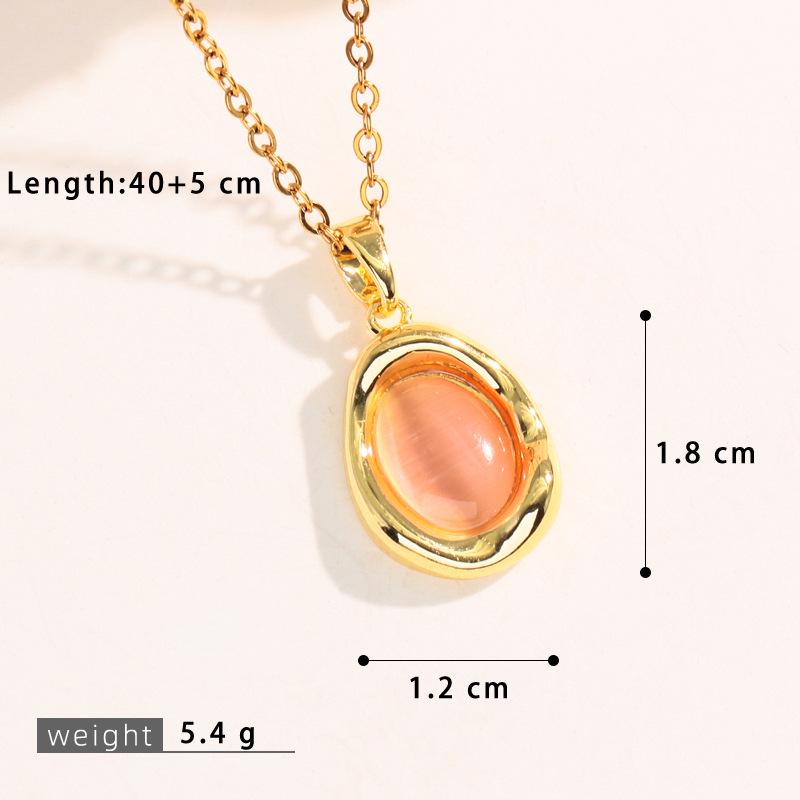Women's Multi-Color Cat's Eye Ocean Heart Pendant Necklace