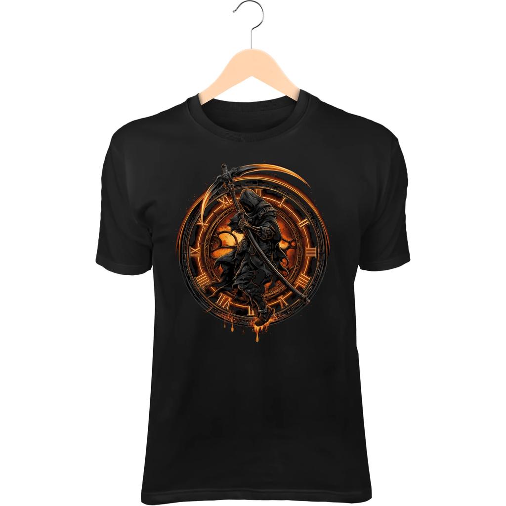 Reaper of Time III T-Shirt – Dark Gothic, Burning Clock, Melting Time Symbolism