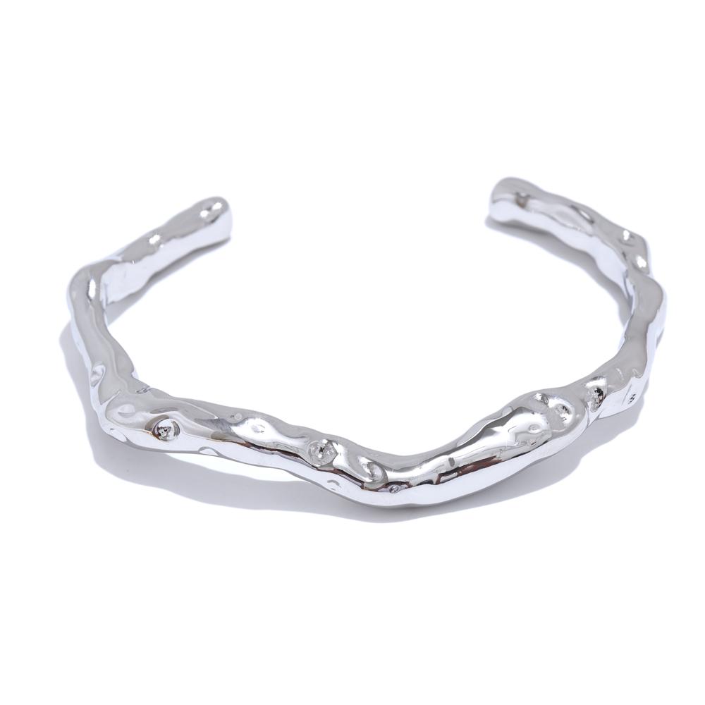 

Yhpup 64mm Minimalist Stainless Steel Metal Hammer Cuff Wrist Bracelet Bangle High Quality Rust Proof Personalized Jewelry Gift