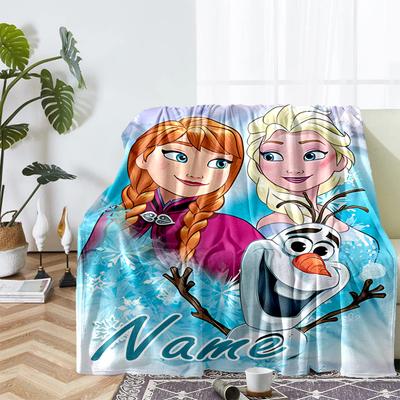 Custom Name Elsa Theme Printed Blanket - Perfect for Couch, Bed, Travel & Outdoor Use | Machine Washable, Cozy & Durable.