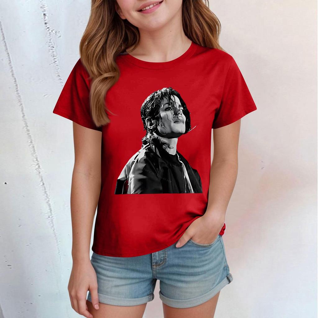 Kids Print Round Neck Short Sleeve Casual T-shirt