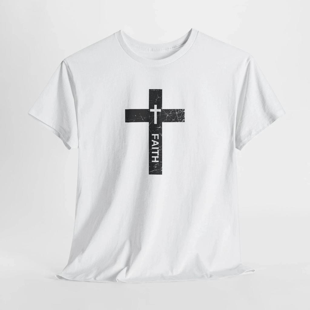 Religious Cross Unisex Tee, Faith Christian Shirt, Heavy Cotton T-shirt,