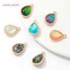 12mm*19mm 18K Gold Plated Teardrop Charms Pendants For Jewelry,Brass With Resin Teardrop Shape Charms,DIY  Earring Pendant
