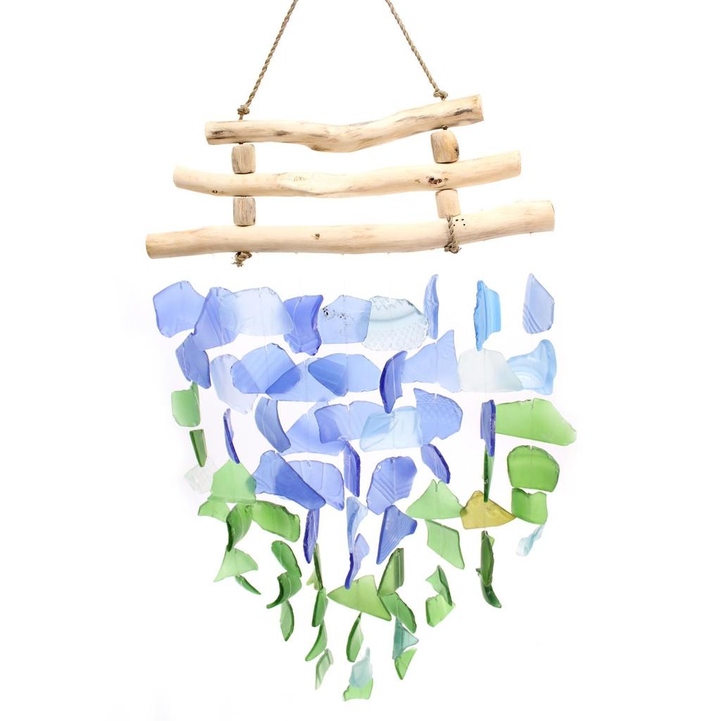 Carillons éoliens Trois bâtons Bleu et Vert