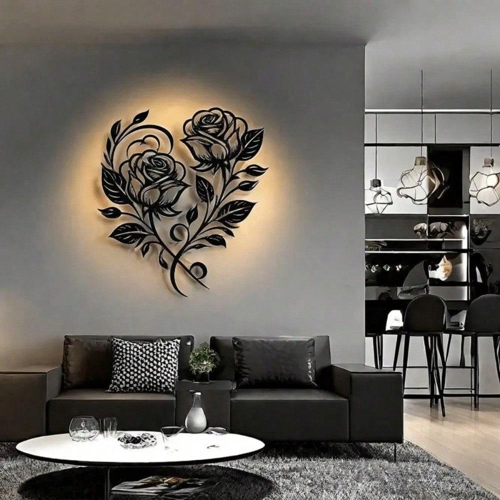 Arte da Parete in Metallo Decorazione Interna Soggiorno Scultura Moderna per la Casa
