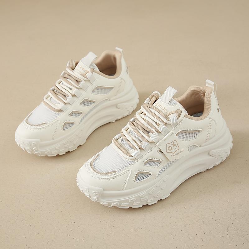 Designer Chunky Sneakers for Women Lace Up Platform Walking Shoes Ladies Fashion Casual Running Sports Mesh Tennis