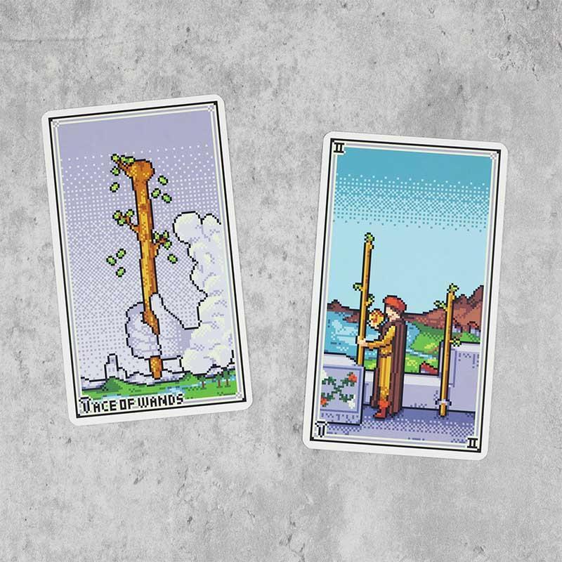 Pixel Tarot Deck Cards Games Rider-Waite 78 Pcs Cards for Beginners and Professionals 10.3*6cm