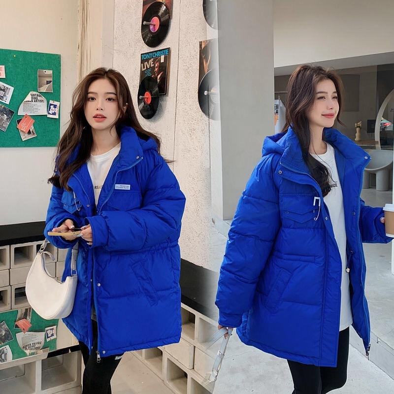 Winter Cotton Long Sleeve Jackets Women's Puffer Parkas Thick Loose Coat with Hood Oversized Warm Padded Outerwear