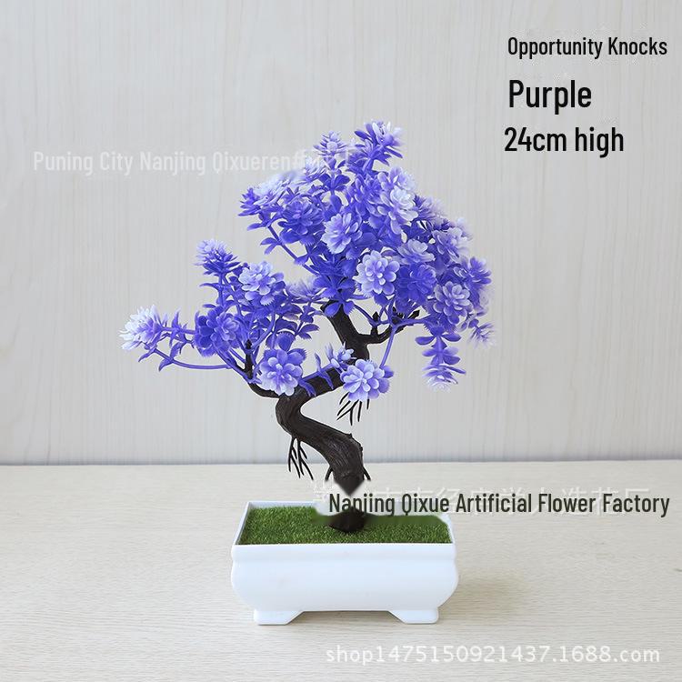 "Artificial Bonsai Potted Plants - Small, Plastic, Decorative Flowers for Desktop & Living Room"