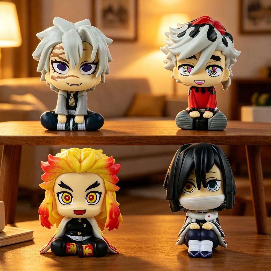 Q-Version Dämonentöter Sitzende Geisterpuppe Tanjiro Nidouzi Inosuke Zenizu Figur Actionfigur Filmmodell Spielzeugpuppe