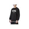 Puma Letter Sports Casual Pullover American Vintage Sweatshirt Men sweatshirt Black 678422-01