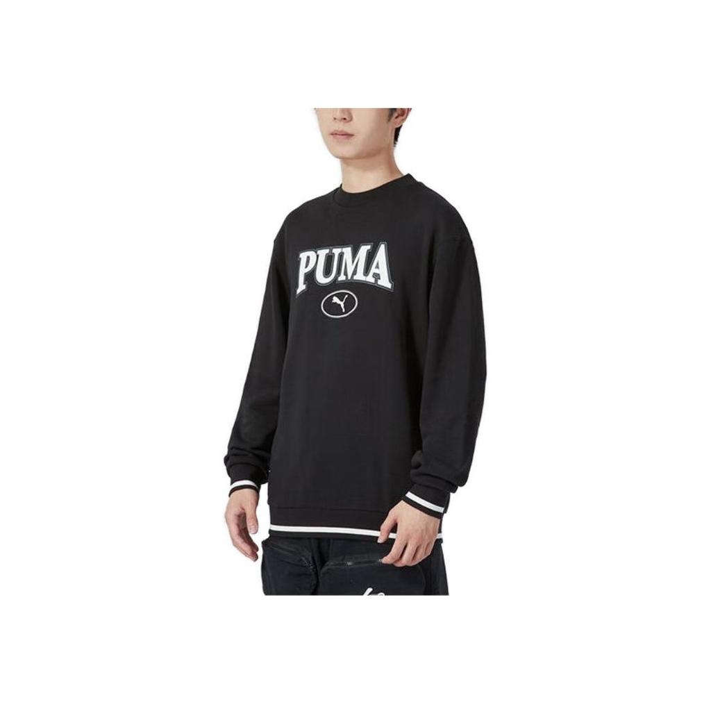Puma Letter Sports Casual Pullover American Vintage Sweatshirt Men sweatshirt Black 678422-01