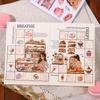 18 Sheets/book Vintage Lifestyle Dual-Material Coil Sticker Book Hand Account Backgrounds Stickers Greeting Card DIY Decorative