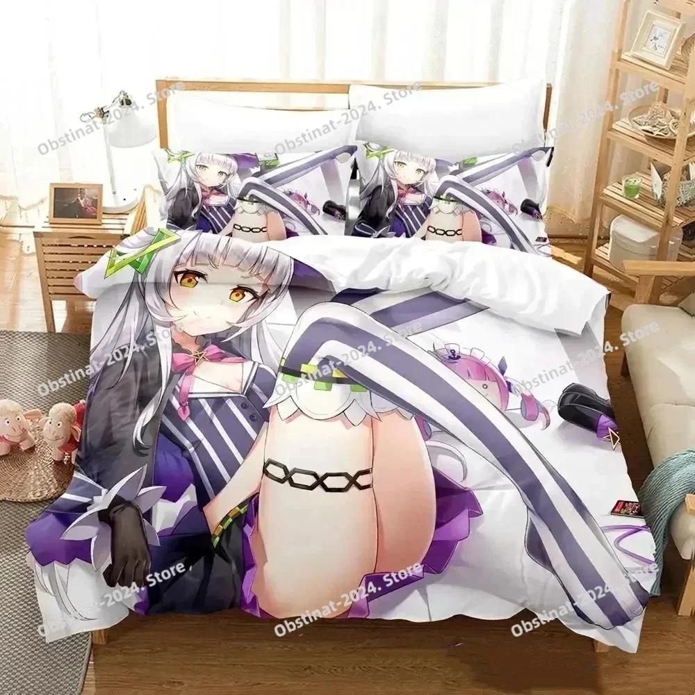 Murasaki Shion Bedding Set Printed Single Comforter Duvet Cover Pillow Case 3 Pieces Sets Kids Adult Size Anime Kawaii Girl Bed