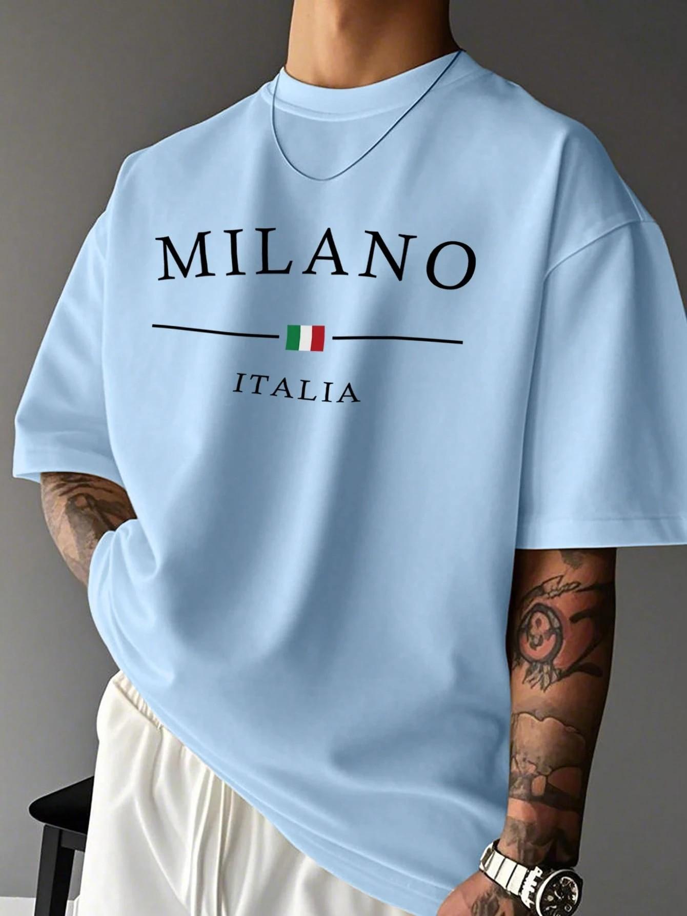 The new mens Tshirt for the summer of 2025 features a casual fashionable comfortable and soft 3D letter pattern print S