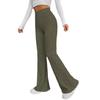 2025 Women's Fashion High-Waisted Flared Pants Slim Fit Solid Color Casual Long Trousers for Autumn Winter