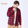 Men's Shirt Long Sleeve Plaid Lapel Top Loose Fit Casual Flannel Coat for Spring Autumn Office Party Vacation Home Date