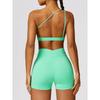 Oblique Shoulder Beauty Back Exercise Underwear Women's Bubble Wrap Push Up Sexy Yoga Jacket Outwear Open Back Fitness Vest Bra