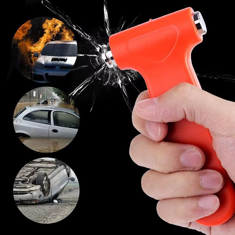 Car-Mounted Multi-Functional Rescue Hammer with Safety Strap Emergency Window-Breaking Device
